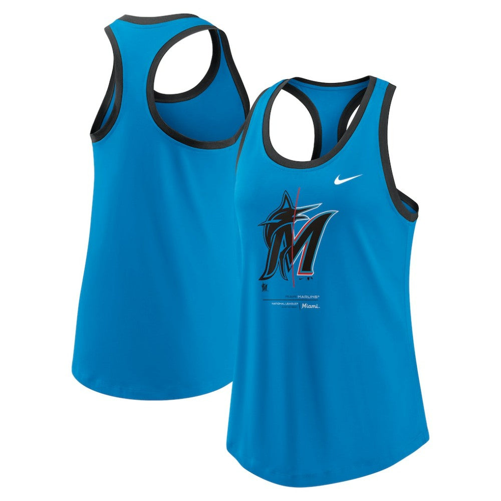 Miami Marlins Women's Tech Tri-Blend Tank Top Blue