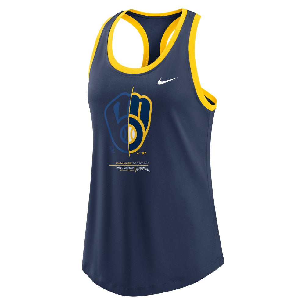 Milwaukee Brewers Women's Tech Tri-Blend Tank Top Navy