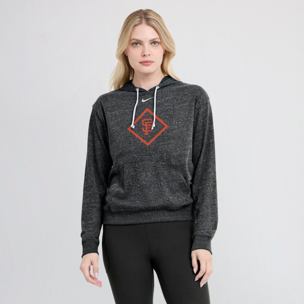 San Francisco Giants Women's Diamond Icon Gym Vintage Lightweight Hooded Top Black