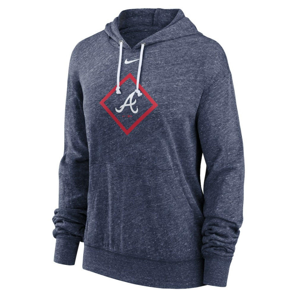 Atlanta Braves Women's Diamond Icon Gym Vintage Lightweight Hooded Top Navy