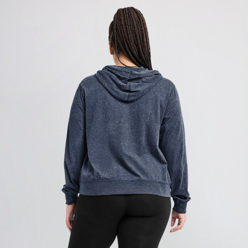 Atlanta Braves Women's Diamond Icon Gym Vintage Lightweight Hooded Top Navy