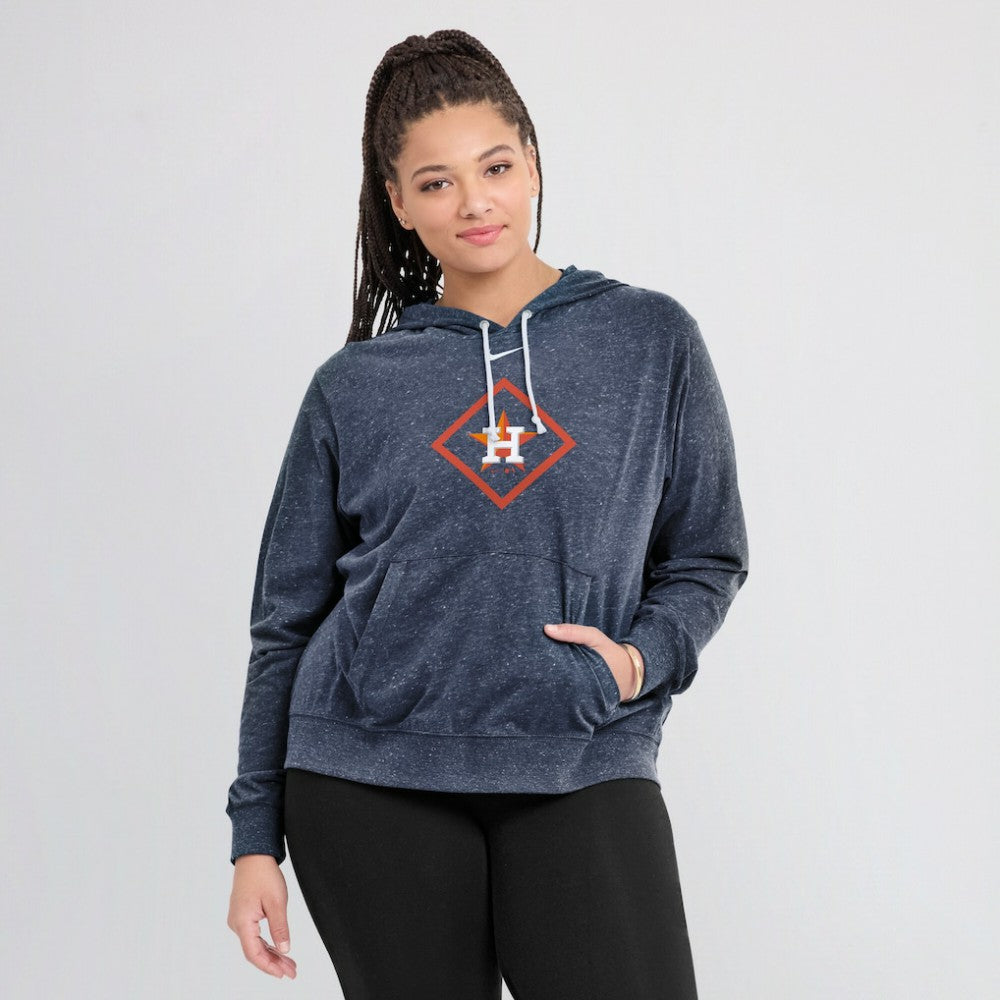Houston Astros Women's Diamond Icon Gym Vintage Lightweight Hooded Top Navy