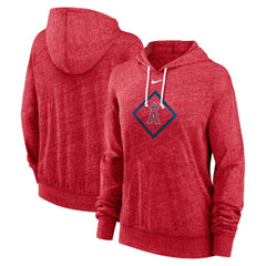 Los Angeles Angels Women's Diamond Icon Gym Vintage Lightweight Hooded Top Red