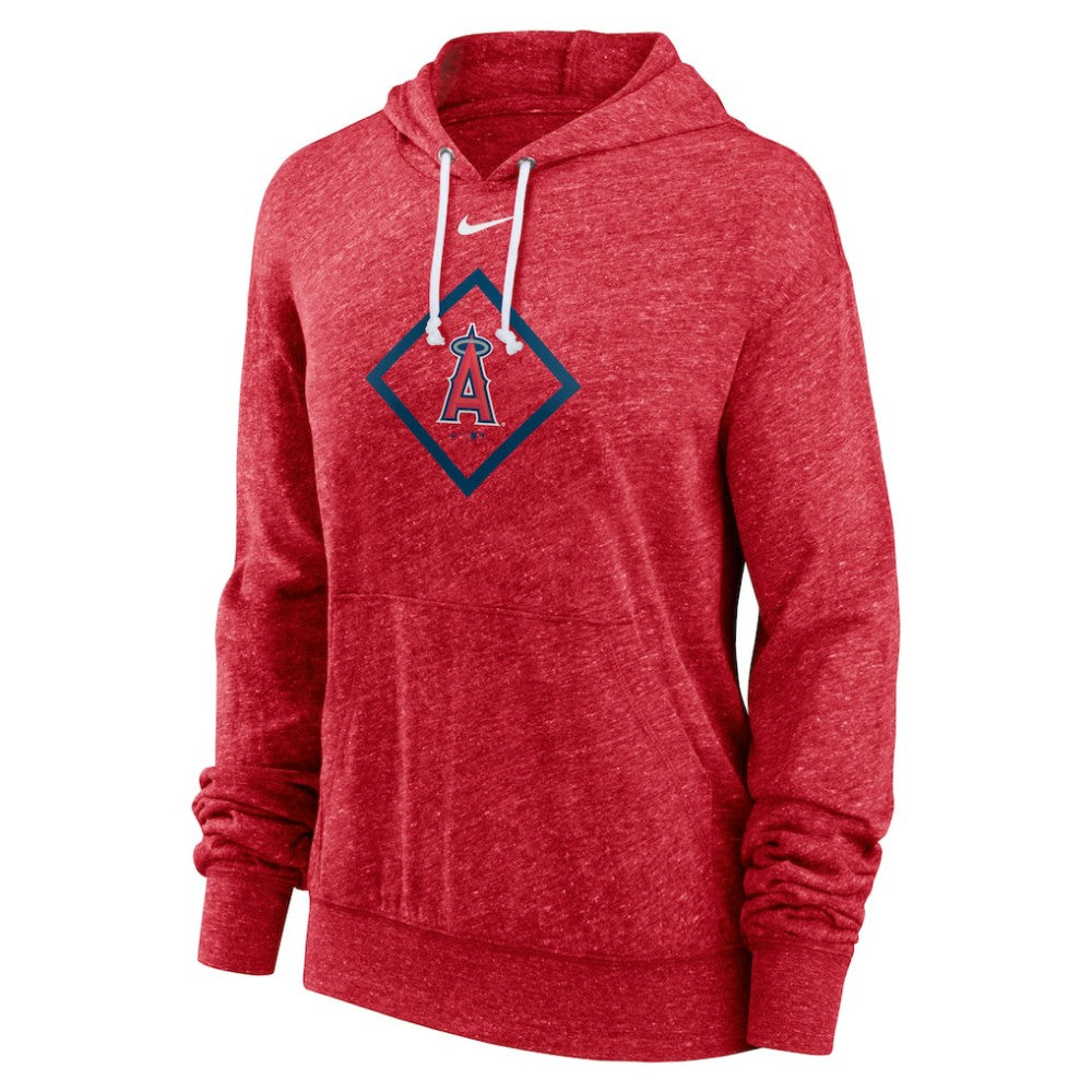 Los Angeles Angels Women's Diamond Icon Gym Vintage Lightweight Hooded Top Red