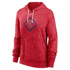Los Angeles Angels Women's Diamond Icon Gym Vintage Lightweight Hooded Top Red