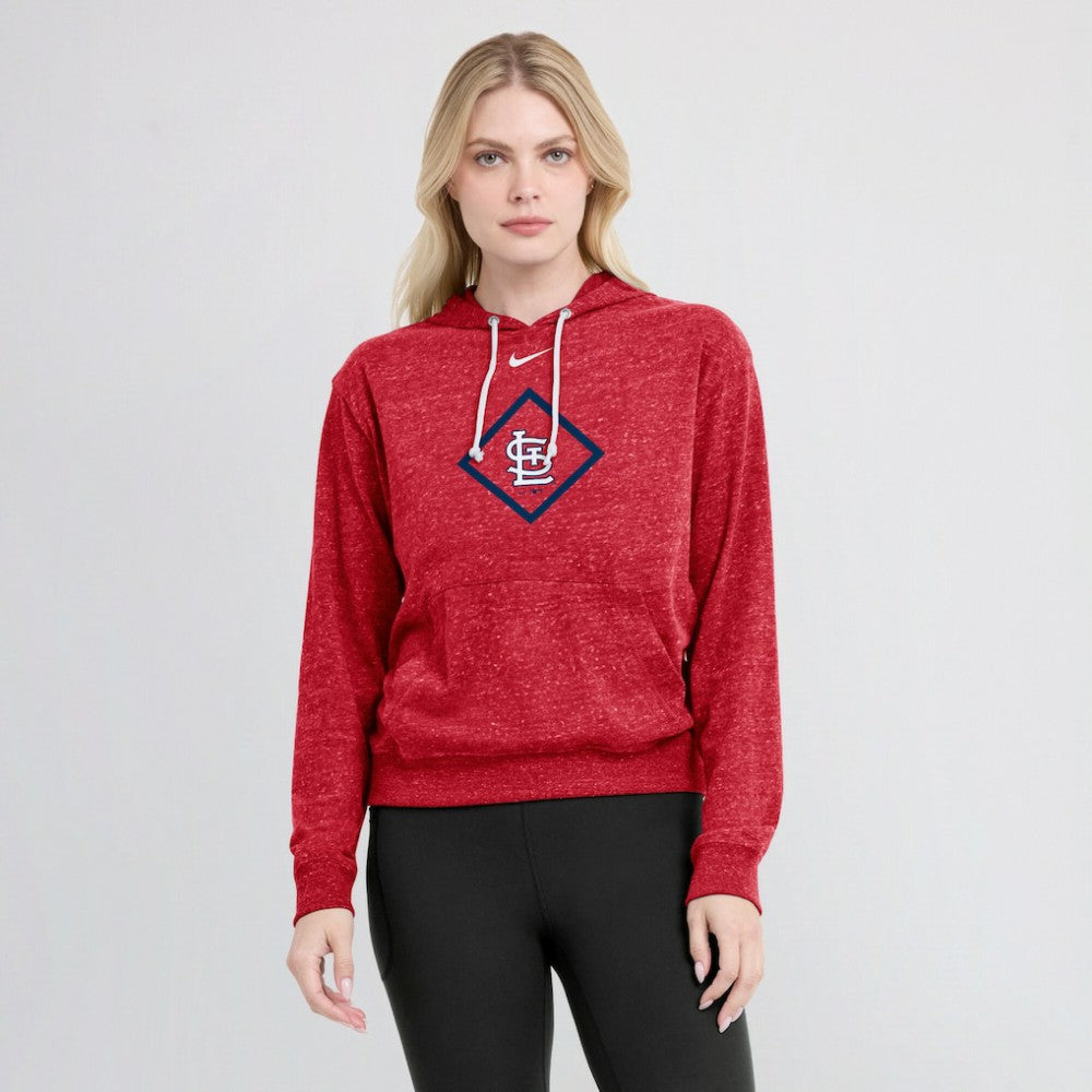 St. Louis Cardinals Women's Diamond Icon Gym Vintage Lightweight Hooded Top Red