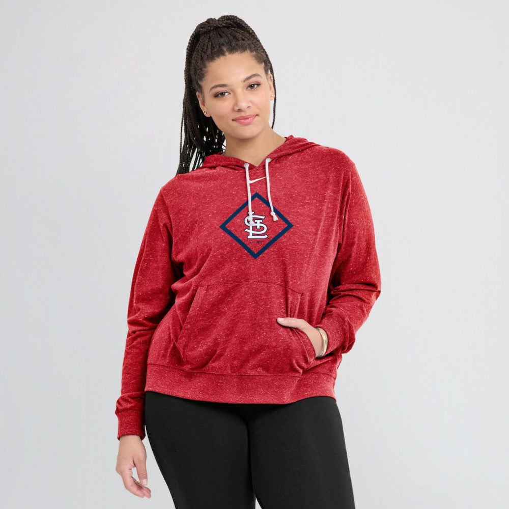 St. Louis Cardinals Women's Diamond Icon Gym Vintage Lightweight Hooded Top Red