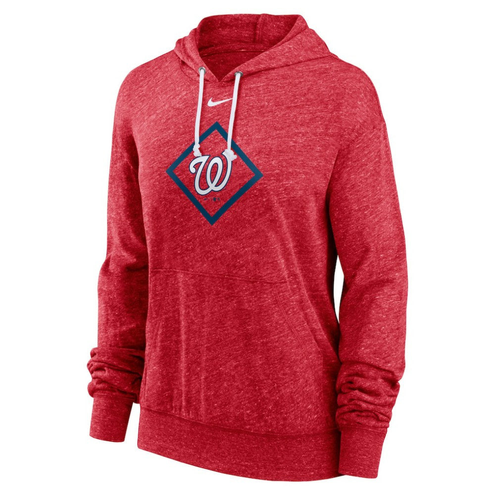 Washington Nationals Women's Diamond Icon Gym Vintage Lightweight Hooded Top Red