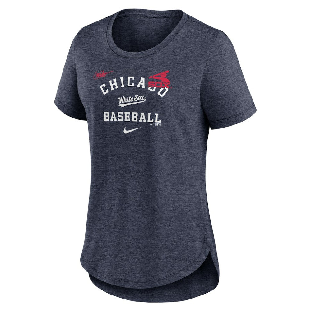 Chicago White Sox Women's Rewind Arch Mix Tri-Blend T-Shirt Heather Navy