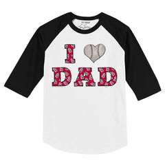 St. Louis Cardinals Tiny Turnip Youth I Love Dad 3/4-Sleeve Raglan T-Shirt White/Black