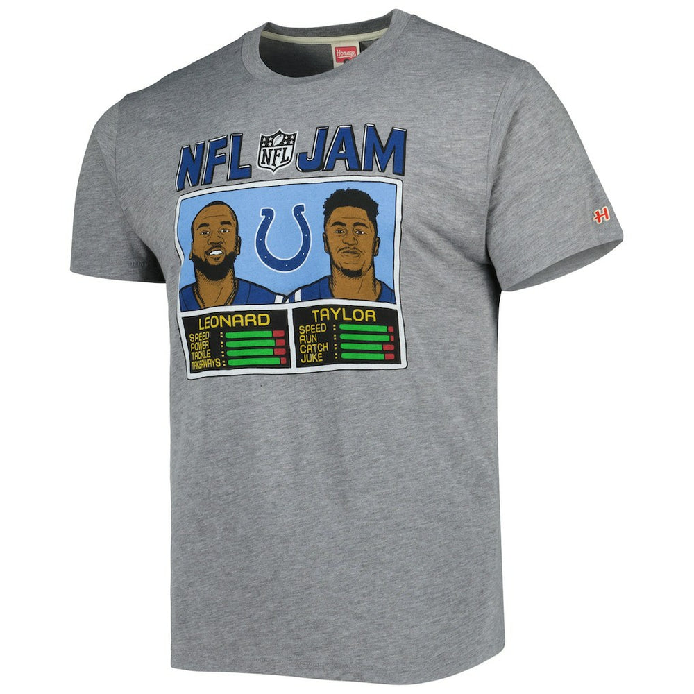 Jonathan Taylor & Shaquille Leonard Indianapolis Colts Homage Unisex NFL Jam Tri-Blend T-Shirt - Heather Gray outlet