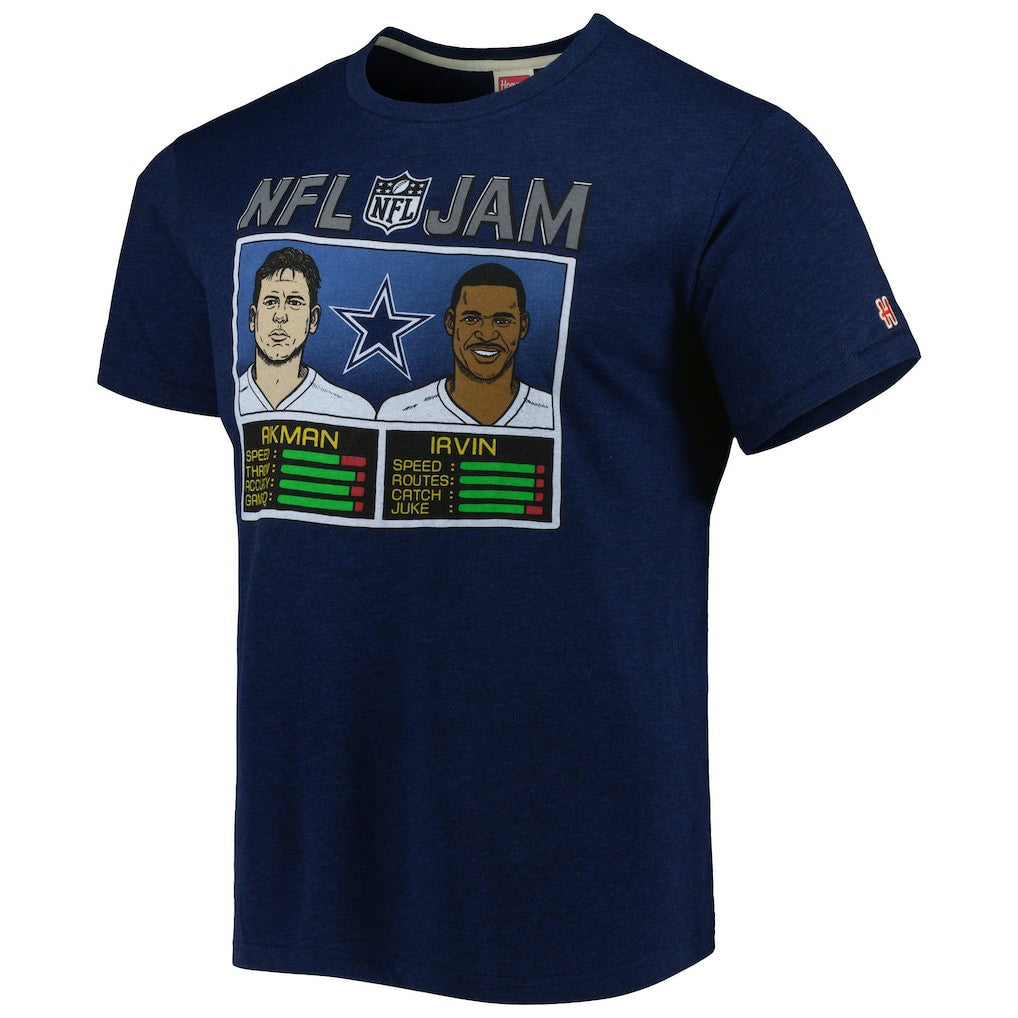 Troy Aikman & Michael Irvin Dallas Cowboys Homage Unisex NFL Jam Retired Tri-Blend T-Shirt - Heather Navy online