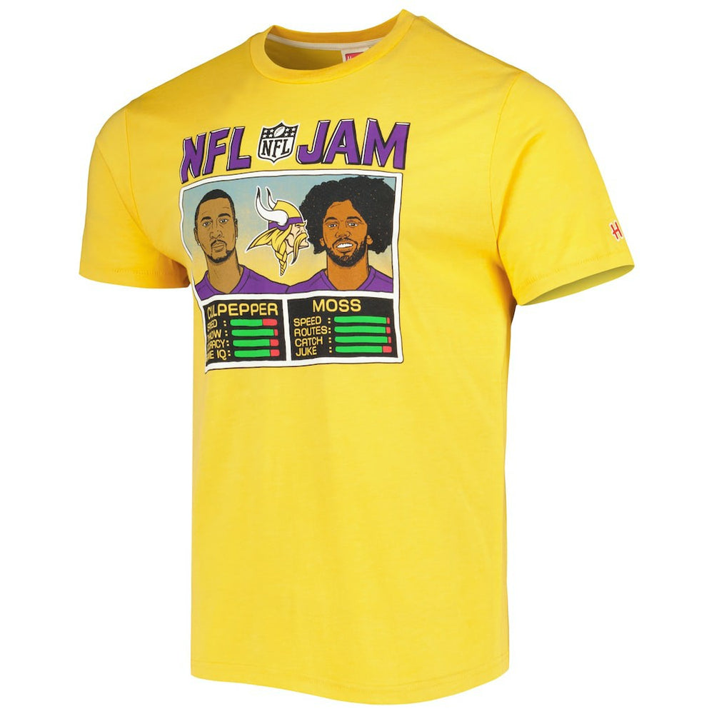Randy Moss & Daunte Culpepper Minnesota Vikings Homage Unisex NFL Jam Retired Tri-Blend T-Shirt - Heather Gold cheap