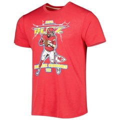 Patrick Mahomes Kansas City Chiefs Homage Unisex NFL Blitz Player Tri-Blend T-Shirt - Heathered Heather Red discount