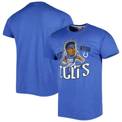 Jonathan Taylor Indianapolis Colts Homage Unisex Caricature Player Tri-Blend T-Shirt - Heather Royal outlet