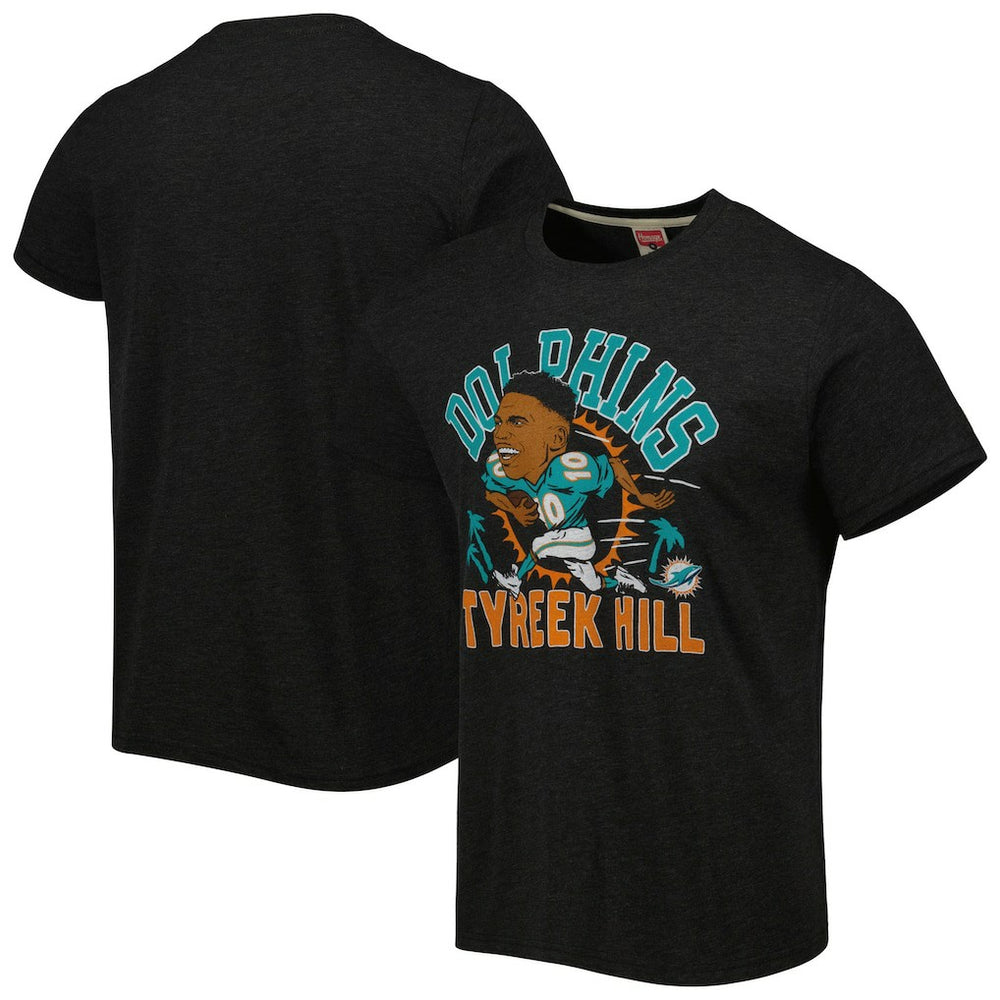 Tyreek Hill Miami Dolphins Homage Unisex Caricature Player Tri-Blend T-Shirt - Heather Black online