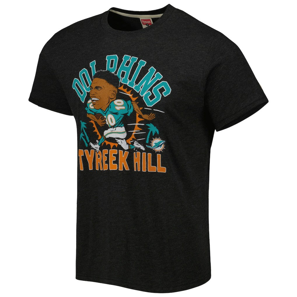 Tyreek Hill Miami Dolphins Homage Unisex Caricature Player Tri-Blend T-Shirt - Heather Black online