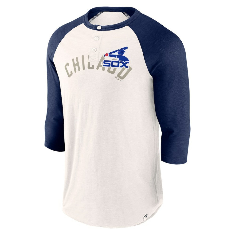 Chicago White Sox Backdoor Slider Raglan 3/4-Sleeve T-Shirt White/Navy