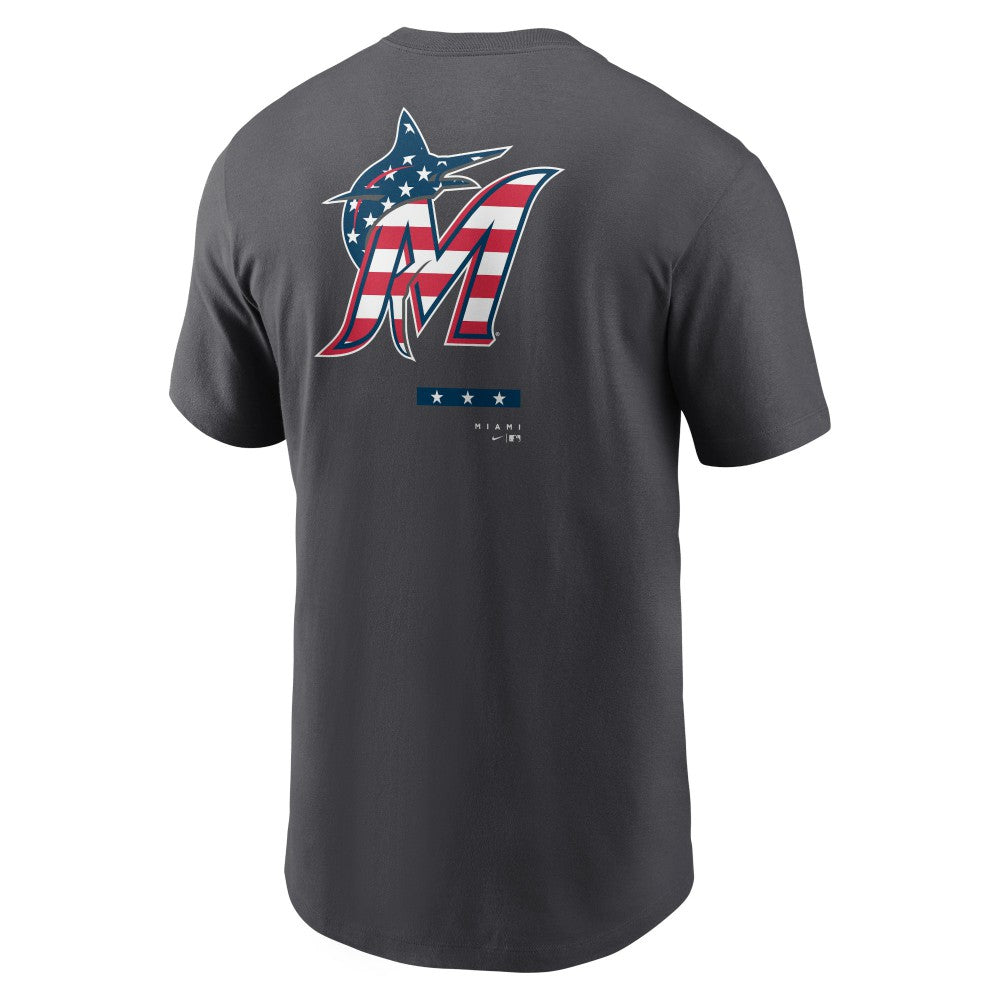 Miami Marlins Americana T-Shirt Anthracite