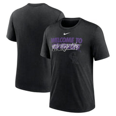 Colorado Rockies Home Spin Tri-Blend T-Shirt Heather Black
