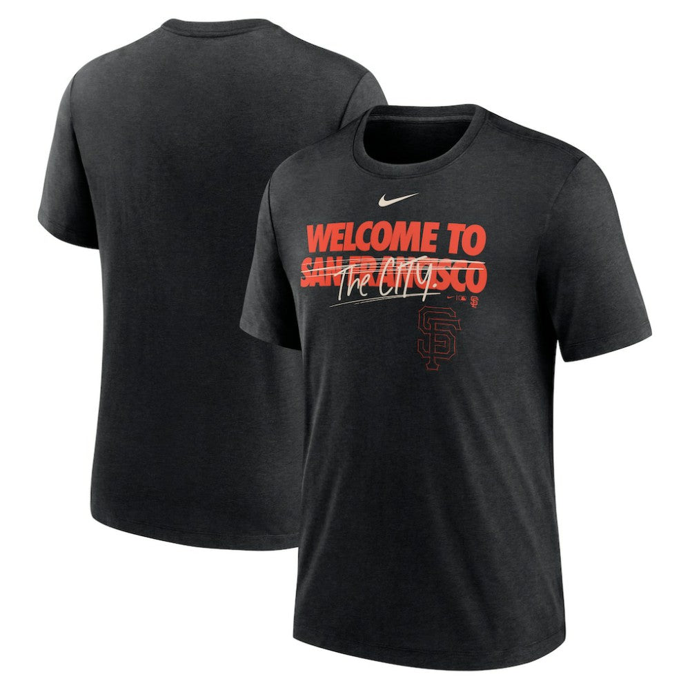 San Francisco Giants Home Spin Tri-Blend T-Shirt Heather Black
