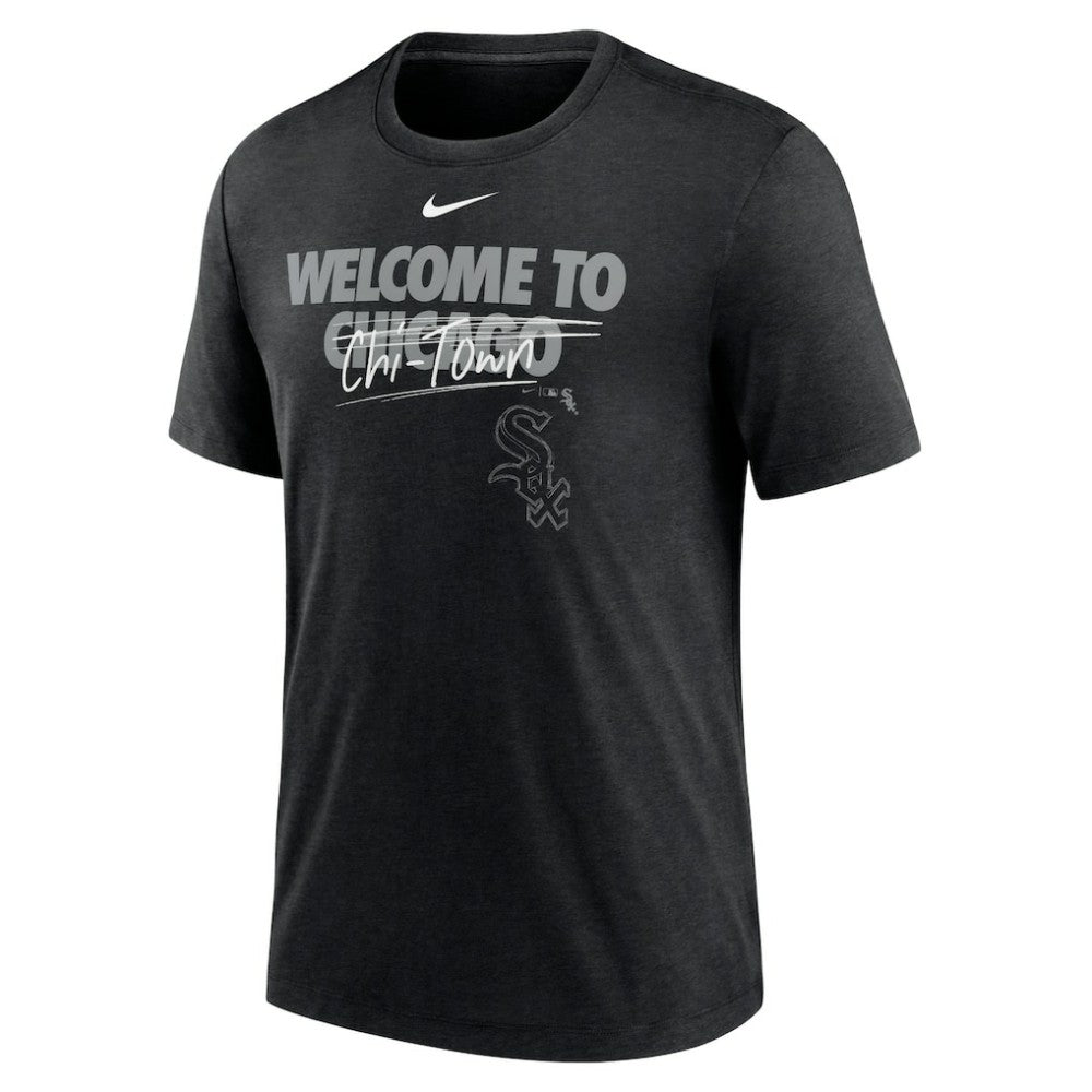 Chicago White Sox Home Spin Tri-Blend T-Shirt Heather Black
