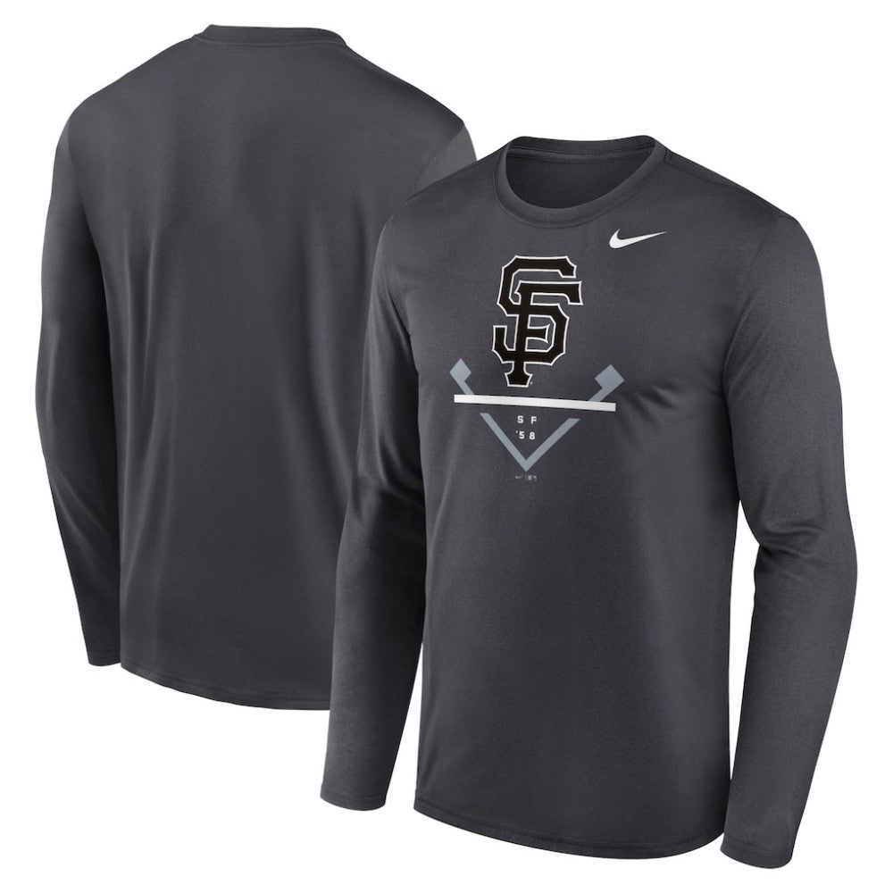 San Francisco Giants Icon Legend Performance Long Sleeve T-Shirt Anthracite