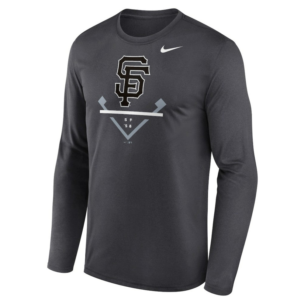 San Francisco Giants Icon Legend Performance Long Sleeve T-Shirt Anthracite