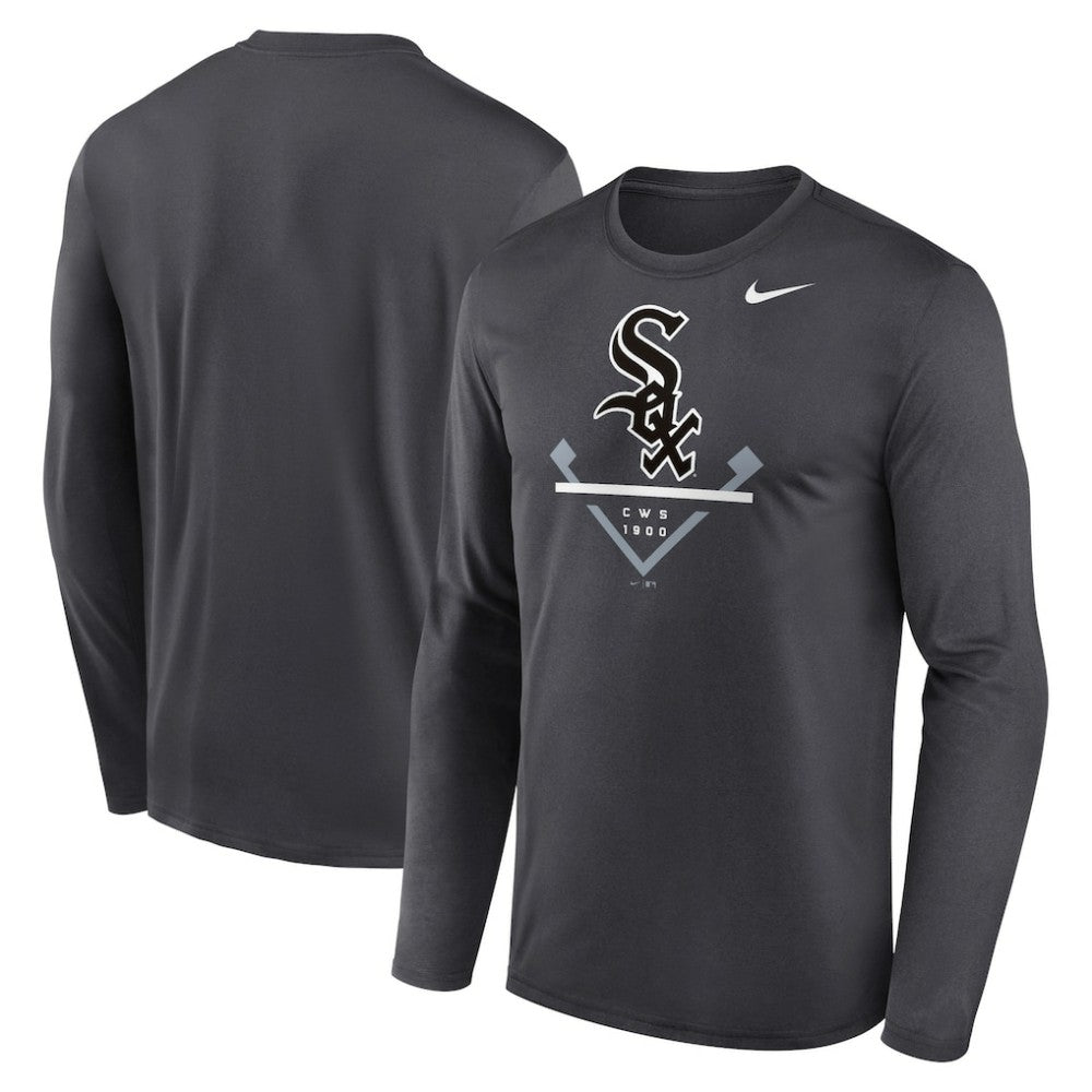 Chicago White Sox Icon Legend Performance Long Sleeve T-Shirt Anthracite