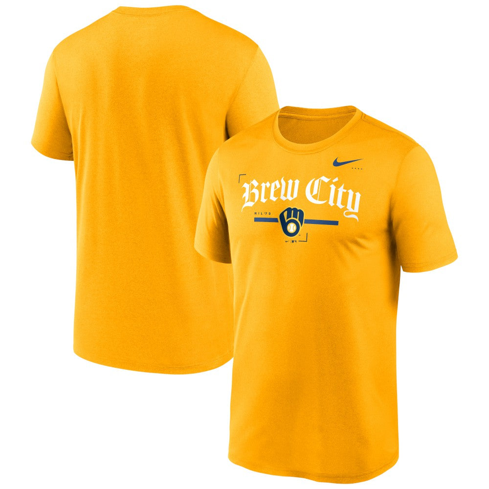 Milwaukee Brewers Local Legend Practice Performace T-Shirt Gold