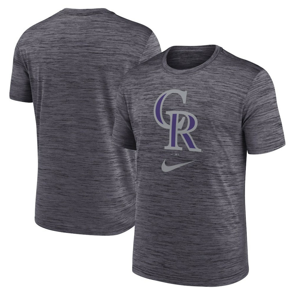 Colorado Rockies Logo Velocity Performance T-Shirt Black