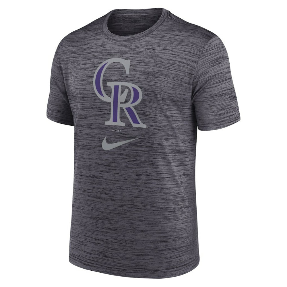 Colorado Rockies Logo Velocity Performance T-Shirt Black