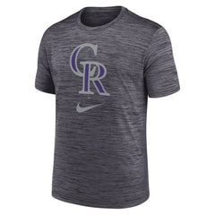 Colorado Rockies Logo Velocity Performance T-Shirt Black