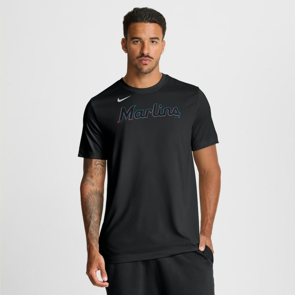Miami Marlins New Legend Wordmark Dri-FIT T-Shirt Black