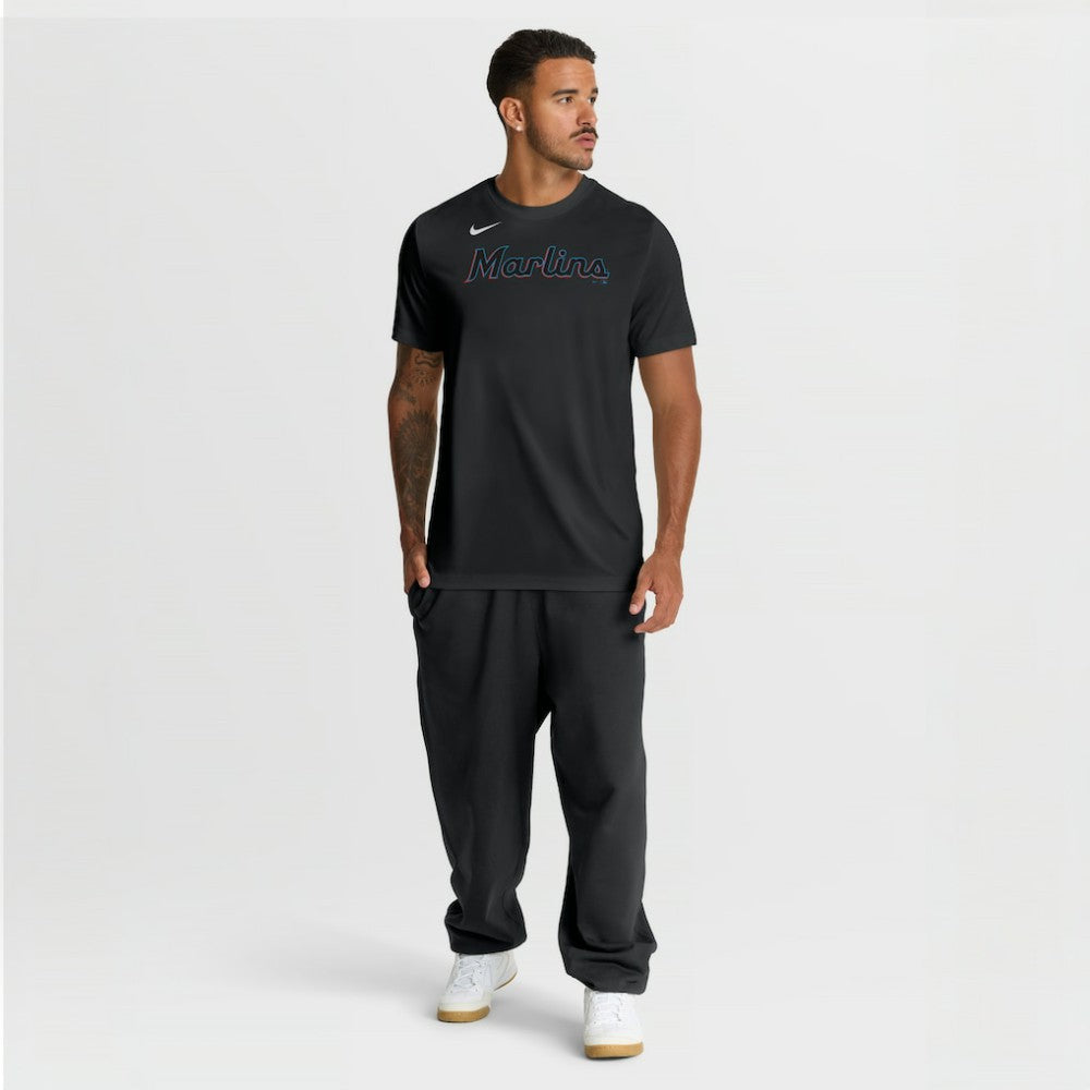 Miami Marlins New Legend Wordmark Dri-FIT T-Shirt Black