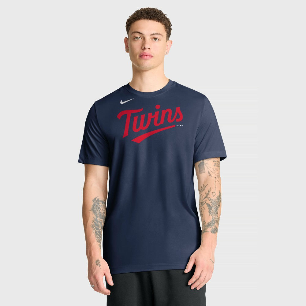 Minnesota Twins New Legend Wordmark Dri-FIT T-Shirt Navy