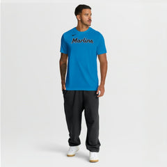 Miami Marlins New Legend Wordmark Dri-FIT T-Shirt Light Blue