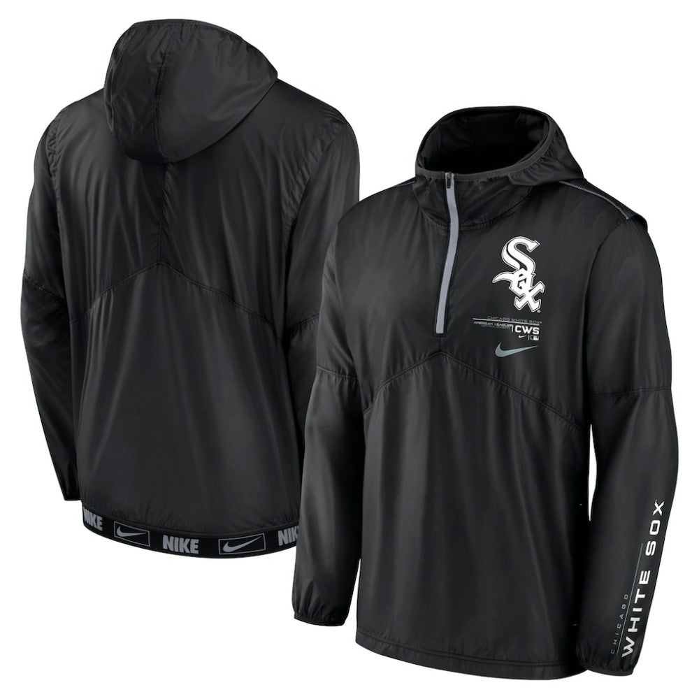Chicago White Sox Authentic Night Game Performance Half-Zip Windbreaker Black