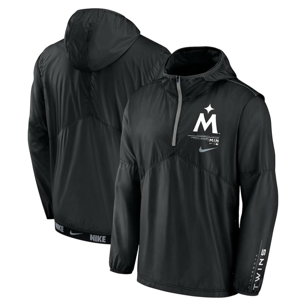 Minnesota Twins Authentic Night Game Performance Half-Zip Windbreaker Black