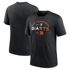 San Francisco Giants Rewind Review Slash Tri-Blend T-Shirt Heather Black