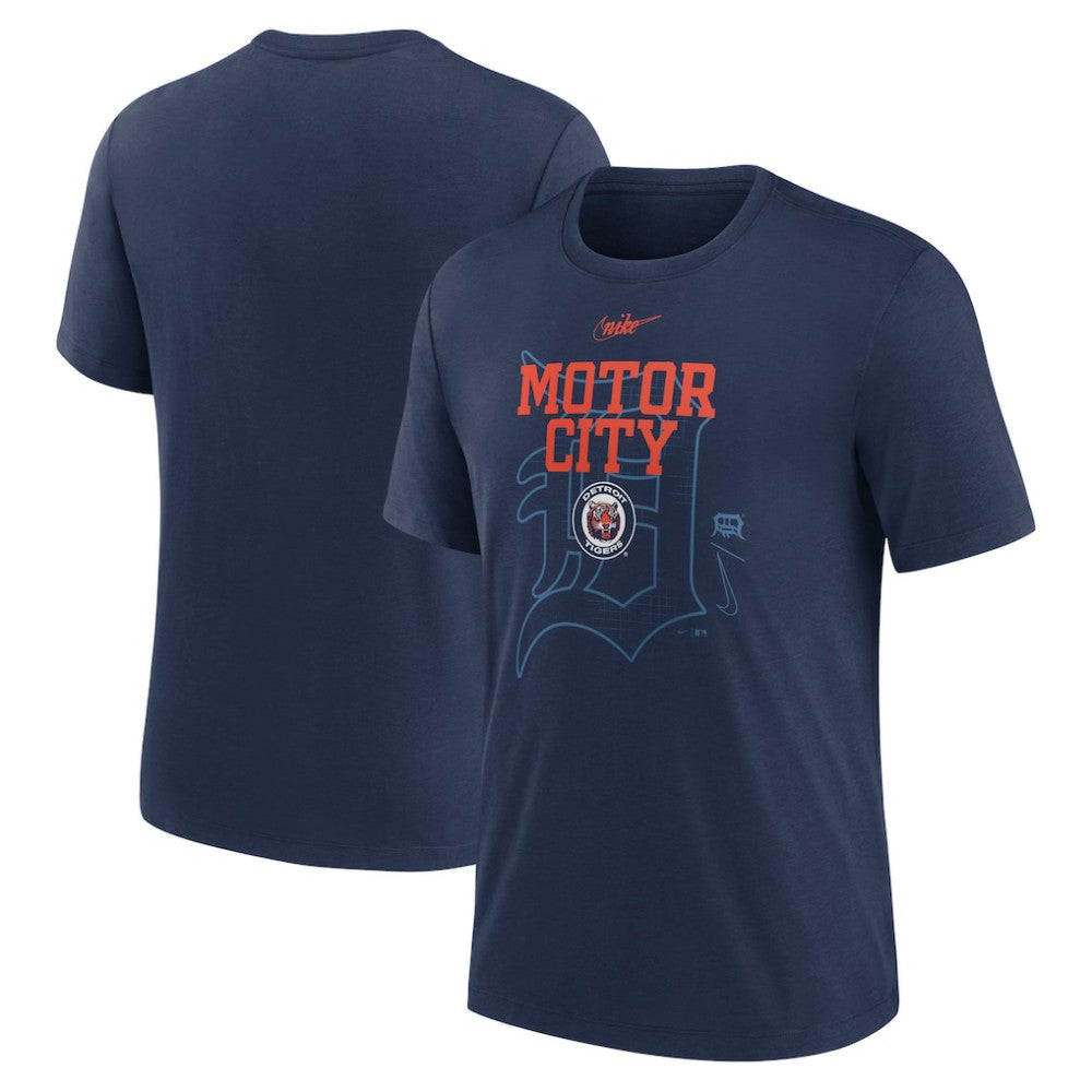 Detroit Tigers Rewind Retro Tri-Blend T-Shirt Navy