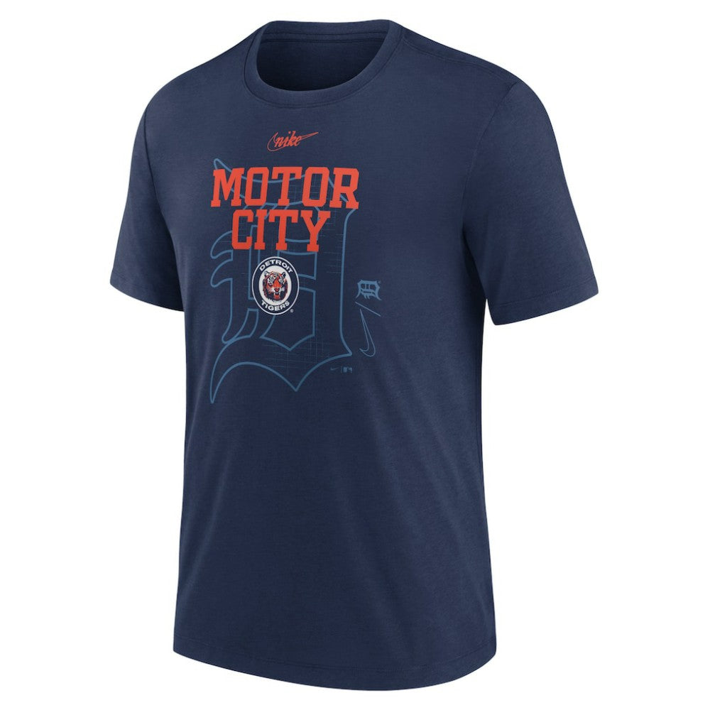 Detroit Tigers Rewind Retro Tri-Blend T-Shirt Navy