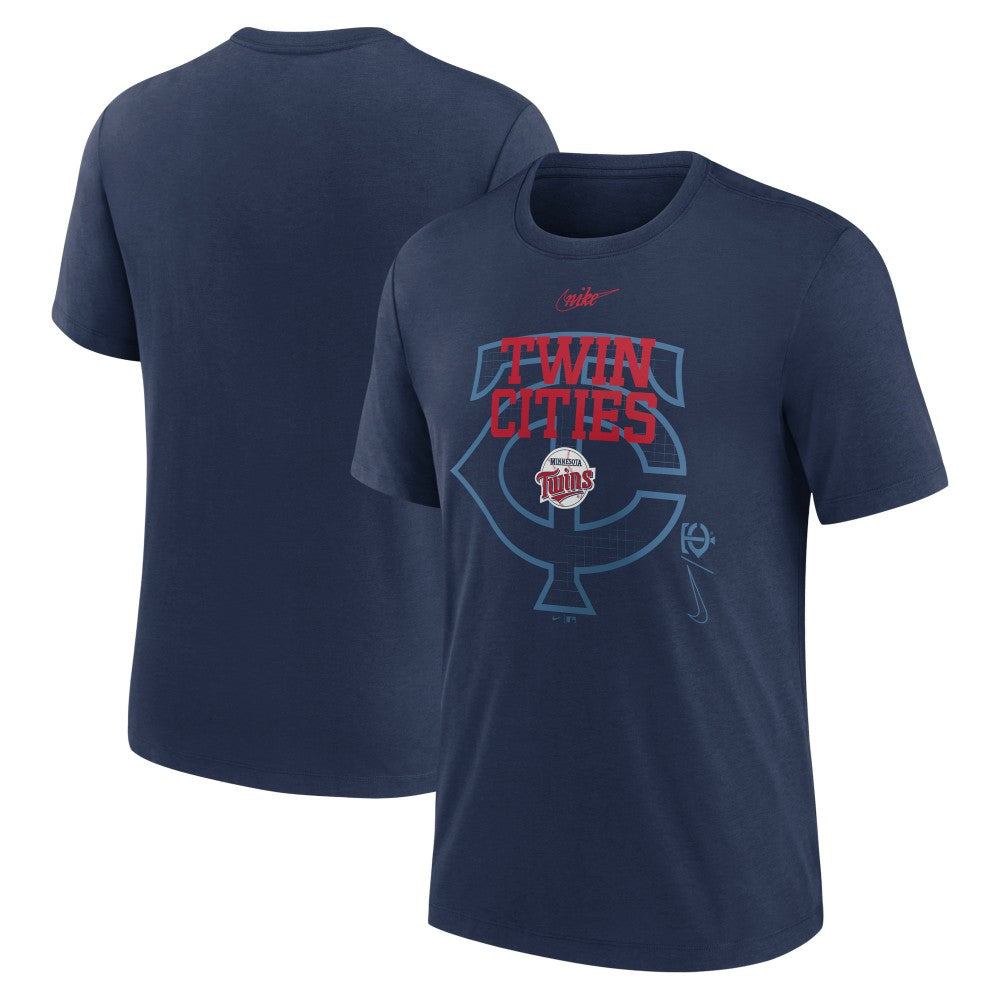 Minnesota Twins Rewind Retro Tri-Blend T-Shirt Navy