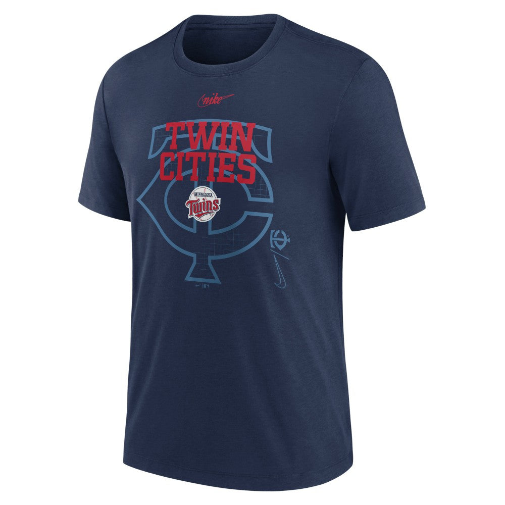 Minnesota Twins Rewind Retro Tri-Blend T-Shirt Navy