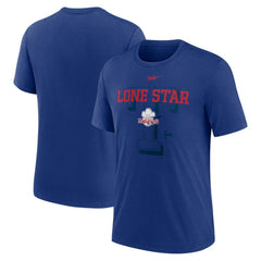Texas Rangers Rewind Retro Tri-Blend T-Shirt Royal