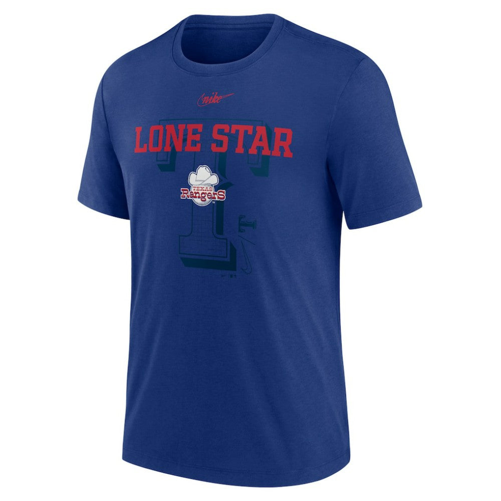 Texas Rangers Rewind Retro Tri-Blend T-Shirt Royal
