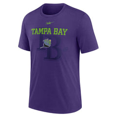 Tampa Bay Rays Rewind Retro Tri-Blend T-Shirt Purple
