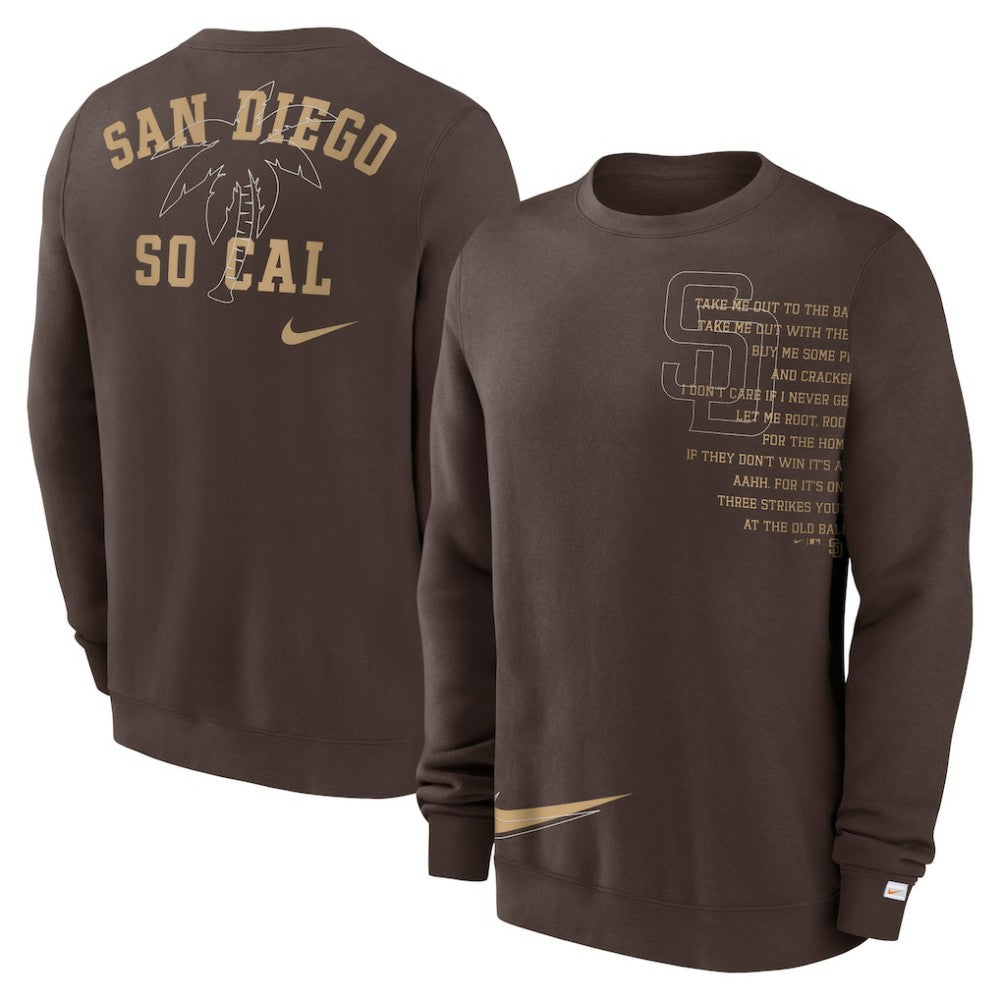 San Diego Padres Statement Ball Game Fleece Pullover Sweatshirt Brown