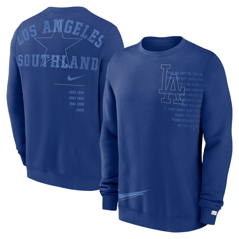 Los Angeles Dodgers Statement Ball Game Fleece Pullover Sweatshirt Royal