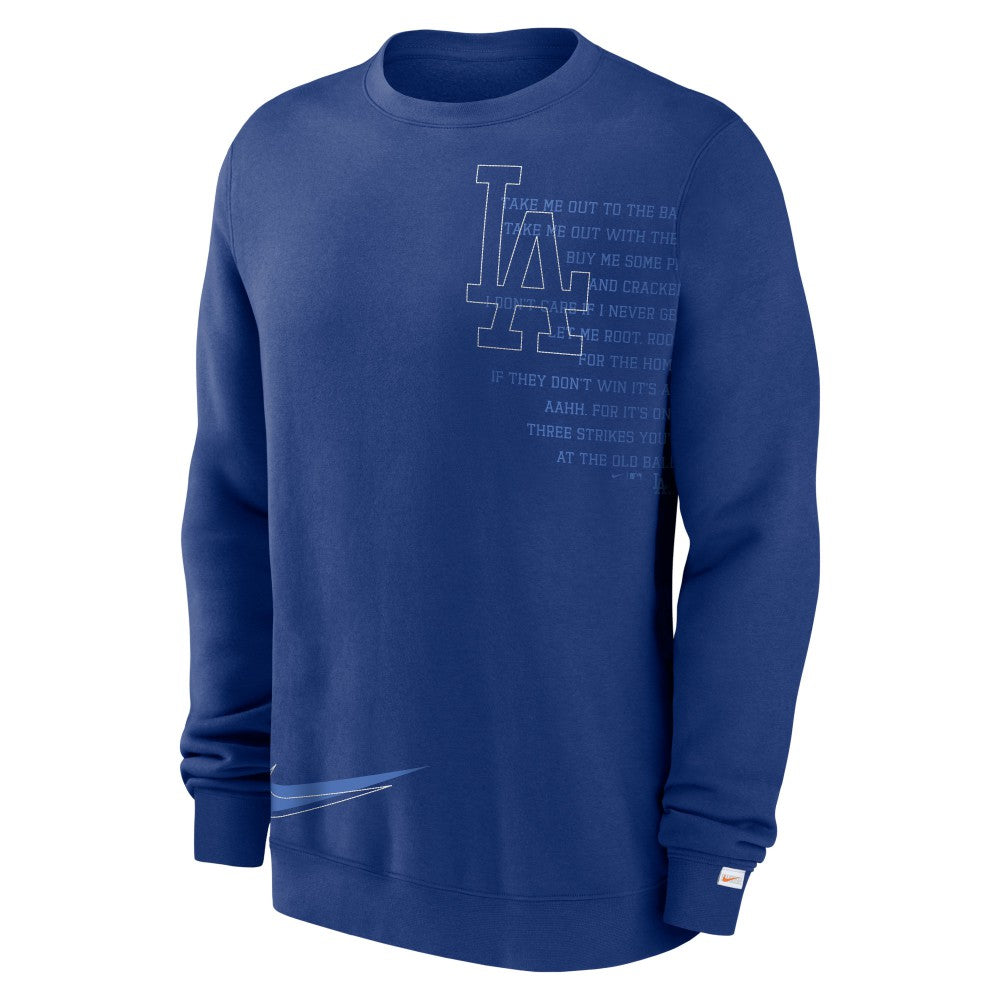 Los Angeles Dodgers Statement Ball Game Fleece Pullover Sweatshirt Royal